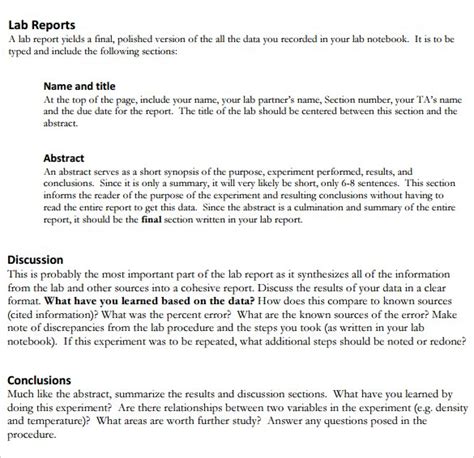 discussion example lab report